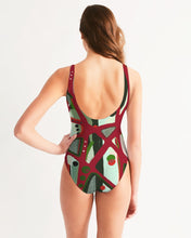 Load image into Gallery viewer, RED BLACK &amp; GREEN - YOU KNOW WHAT IT MEAN Women&#39;s One-Piece Swimsuit