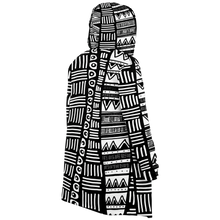 Load image into Gallery viewer, ABSTRACT IN BLACK &amp; WHITE Plush Hooded Fleece Cardigan