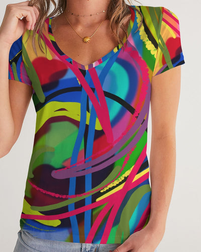 PARADISE IN COLOR Women's V-Neck Tee