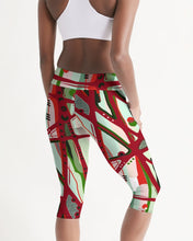 Load image into Gallery viewer, RED BLACK &amp; GREEN - YOU KNOW WHAT IT MEAN Women&#39;s Workout Capris