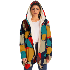 FALLING OVATION Plush Hooded Fleece Cardigan