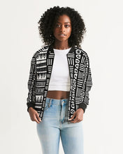 Load image into Gallery viewer, ABSTRACT IN BLACK &amp; WHITE Women&#39;s Bomber Jacket