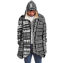 Load image into Gallery viewer, ABSTRACT IN BLACK &amp; WHITE Plush Hooded Fleece Cardigan