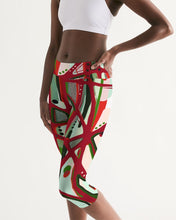 Load image into Gallery viewer, RED BLACK &amp; GREEN - YOU KNOW WHAT IT MEAN Women&#39;s Workout Capris