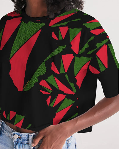 The REAL RBG: RED, BLACK, and GREEN Women's Lounge Cropped Tee