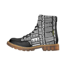 Load image into Gallery viewer, ABSTRACT IN BLACK &amp; WHITE Men&#39;s Round Toe Canvas Boots