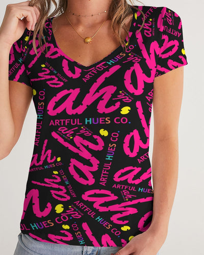 ARTFUL HUES Women's V-Neck Tee