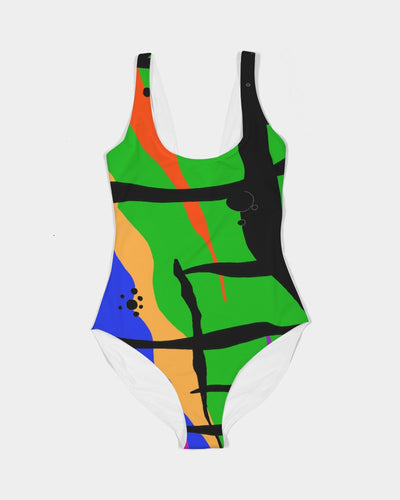 MY GREEN VIBRATION Women's One-Piece Swimsuit