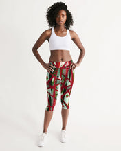 Load image into Gallery viewer, RED BLACK &amp; GREEN - YOU KNOW WHAT IT MEAN Women&#39;s Workout Capris