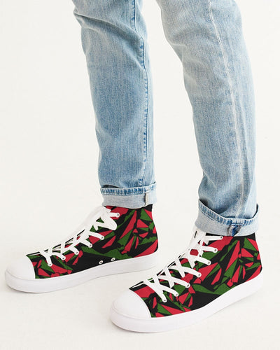 The REAL RBG: RED, BLACK, and GREEN Men's Hightop Canvas Shoe