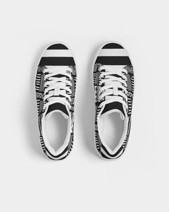 ABSTRACT IN BLACK & WHITE Men's Leather Sneaker