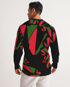 The REAL RBG: RED, BLACK, and GREEN Men's Long Sleeve Sports Jersey