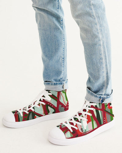 RED BLACK & GREEN - YOU KNOW WHAT IT MEAN Men's Hightop Canvas Shoe