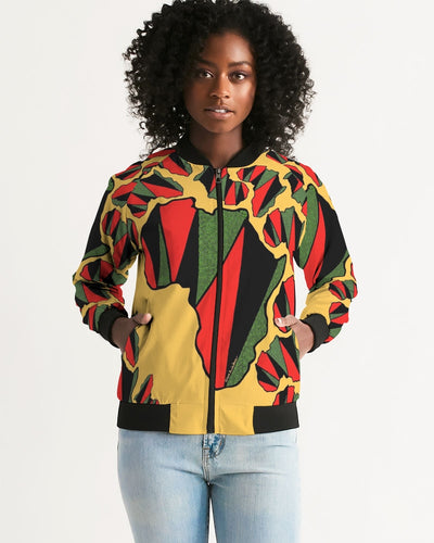 THE REAL RBG: RED BLACK & GREEN Women's Bomber Jacket