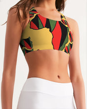 Load image into Gallery viewer, THE REAL RBG: RED BLACK &amp; GREEN Women&#39;s Seamless Sports Bra